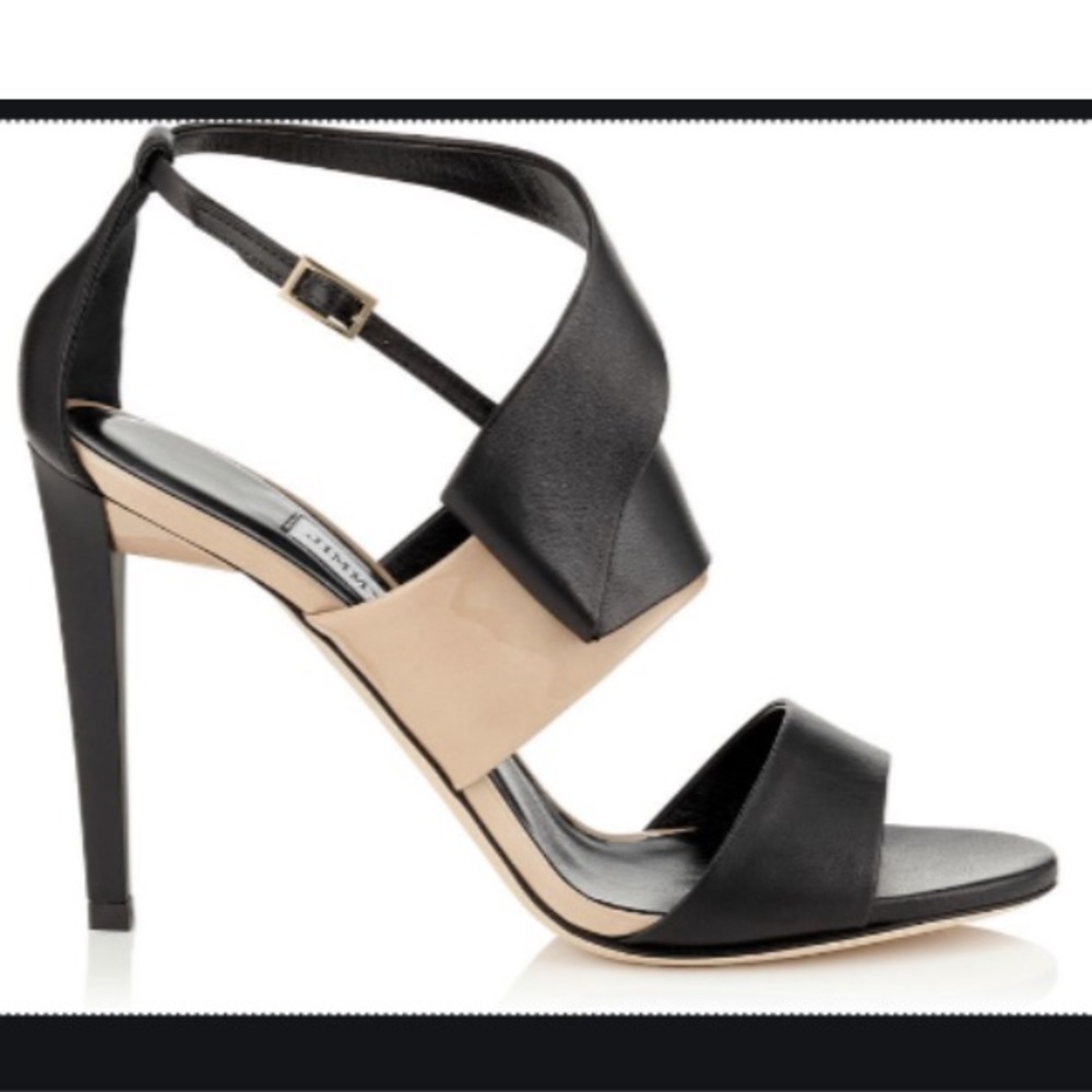 Jimmy Choo Trapeze Black/Nude Sandal Size 36.5/6.5